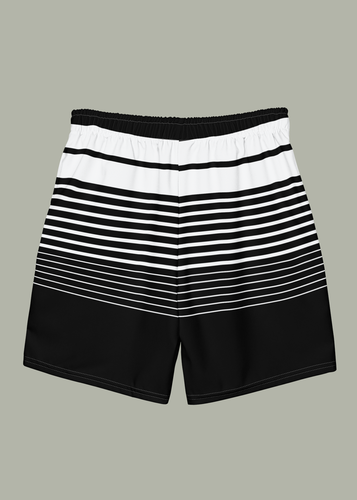 Third GEN Logo Black & White Striped Swim Trunks (Men's)