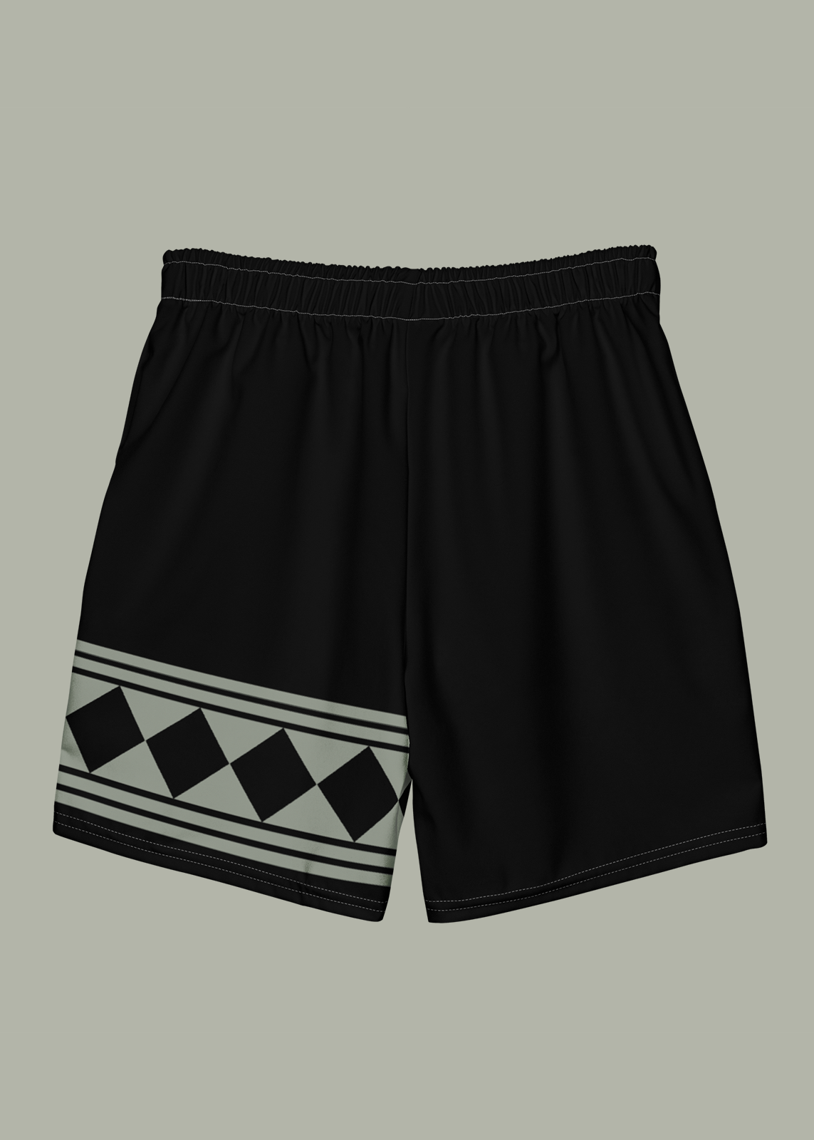 Black Diamond Tuck Pattern Swim Trunks (Men's)