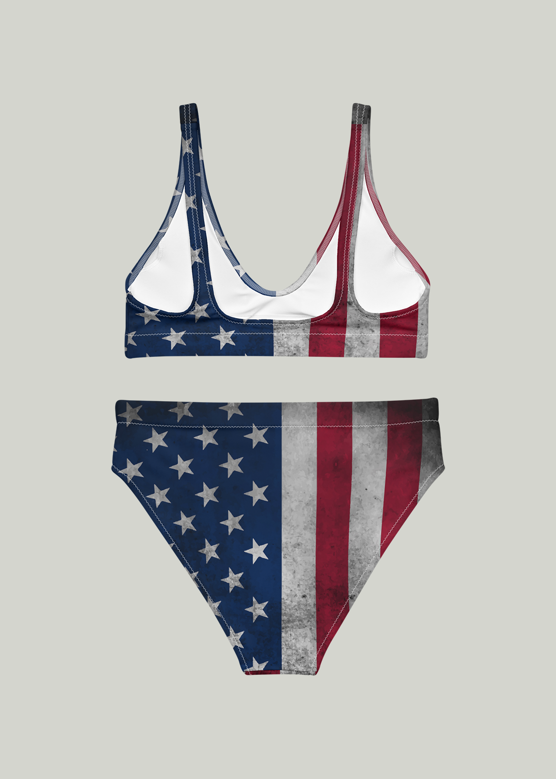 Rustic American Flag High-Waisted Bikini