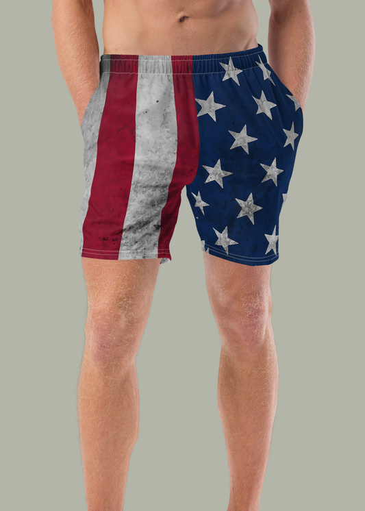 Rustic American Flag Swim Trunks (Men's)