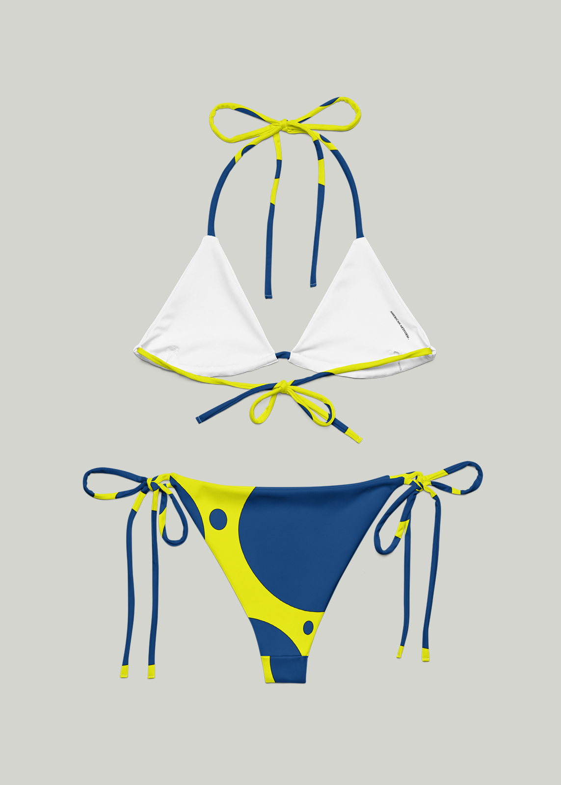 Yellow & Blue Lava Lamp Pattern String Bikini