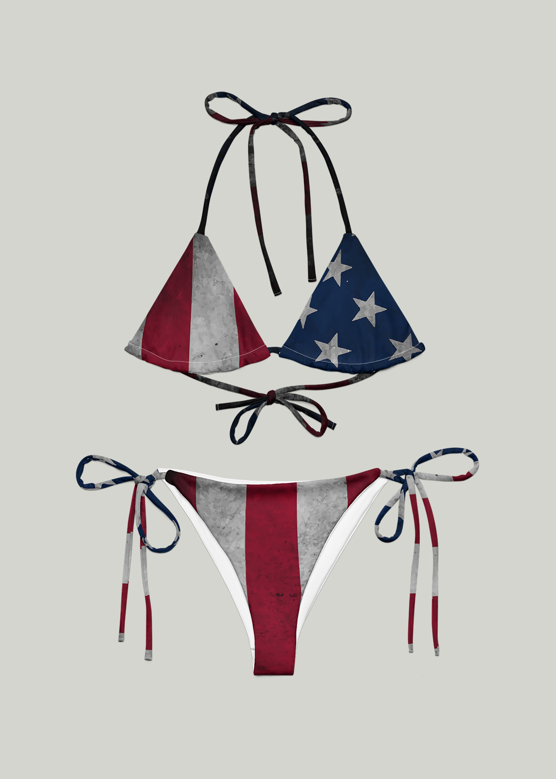 Rustic American Flag String Bikini