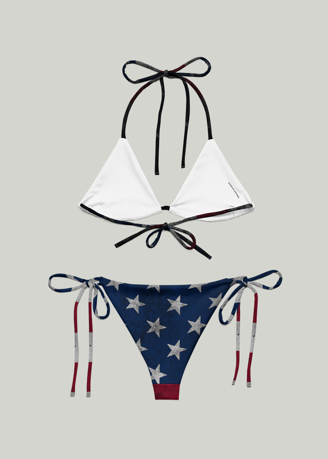 Rustic American Flag String Bikini