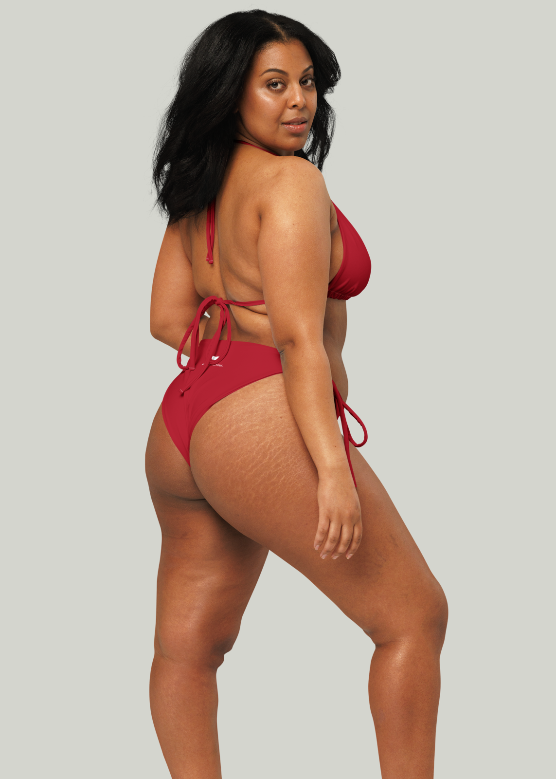 Solid True Red String Bikini