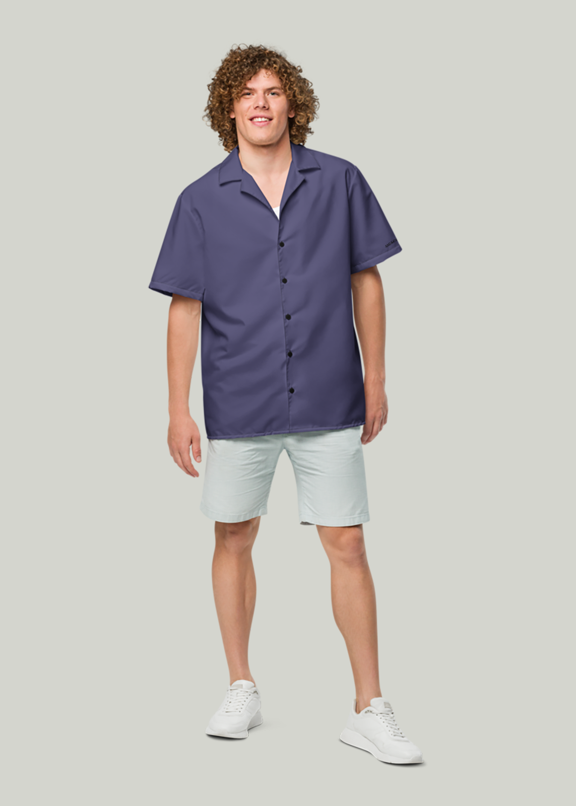 Cornflower Blue Short Sleeve Summer Comfort Button-Down Shirt (Men's)