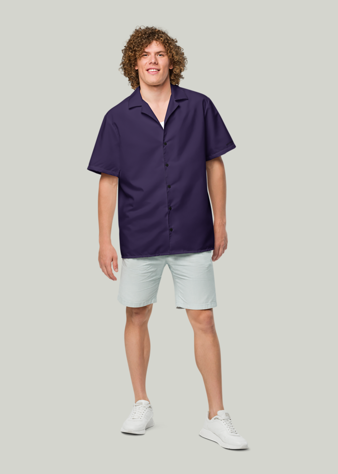 Dark Tolopea Short Sleeve Summer Comfort Button-Down Shirt (Men's)