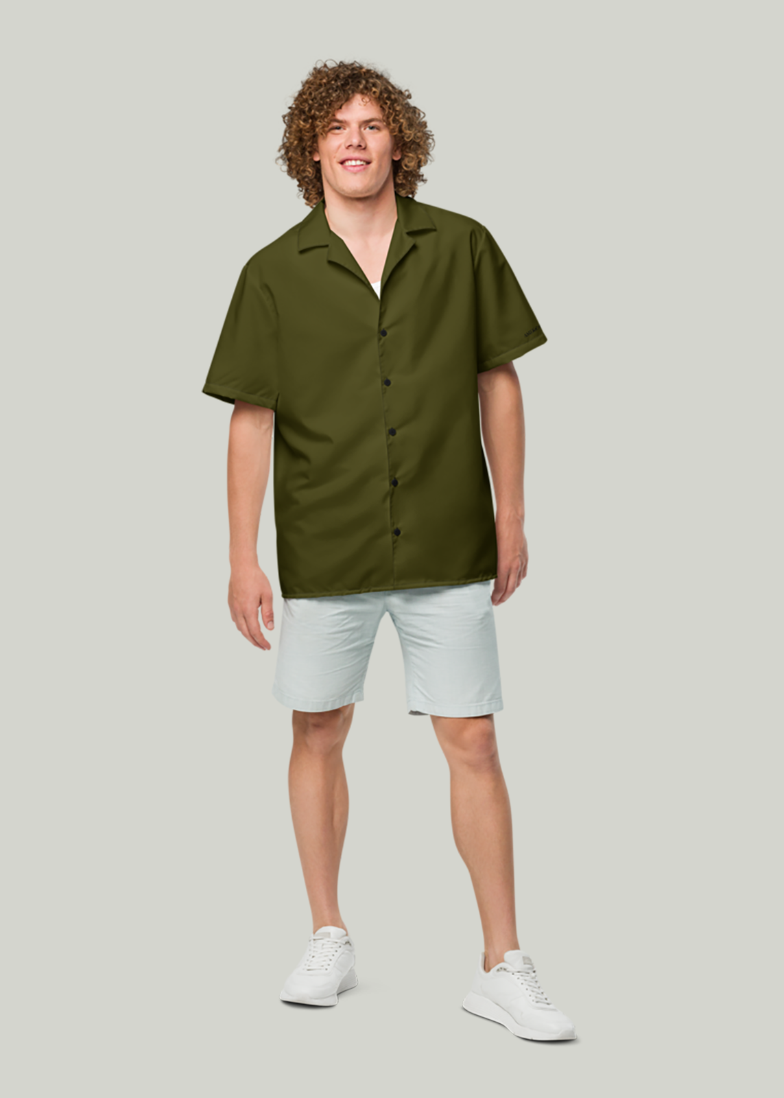 Karaka Green Short Sleeve Summer Comfort Button-Down Shirt (Men's)