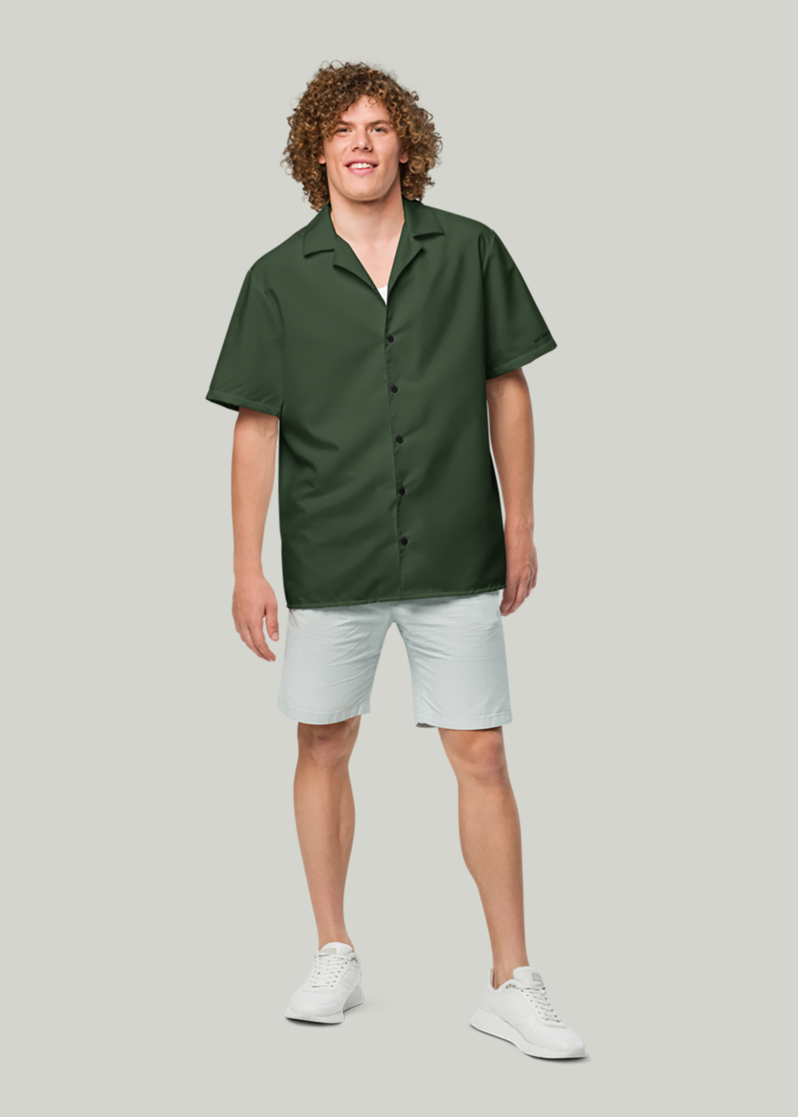 Myrtle Green Short Sleeve Summer Comfort Button-Down Shirt (Men's)