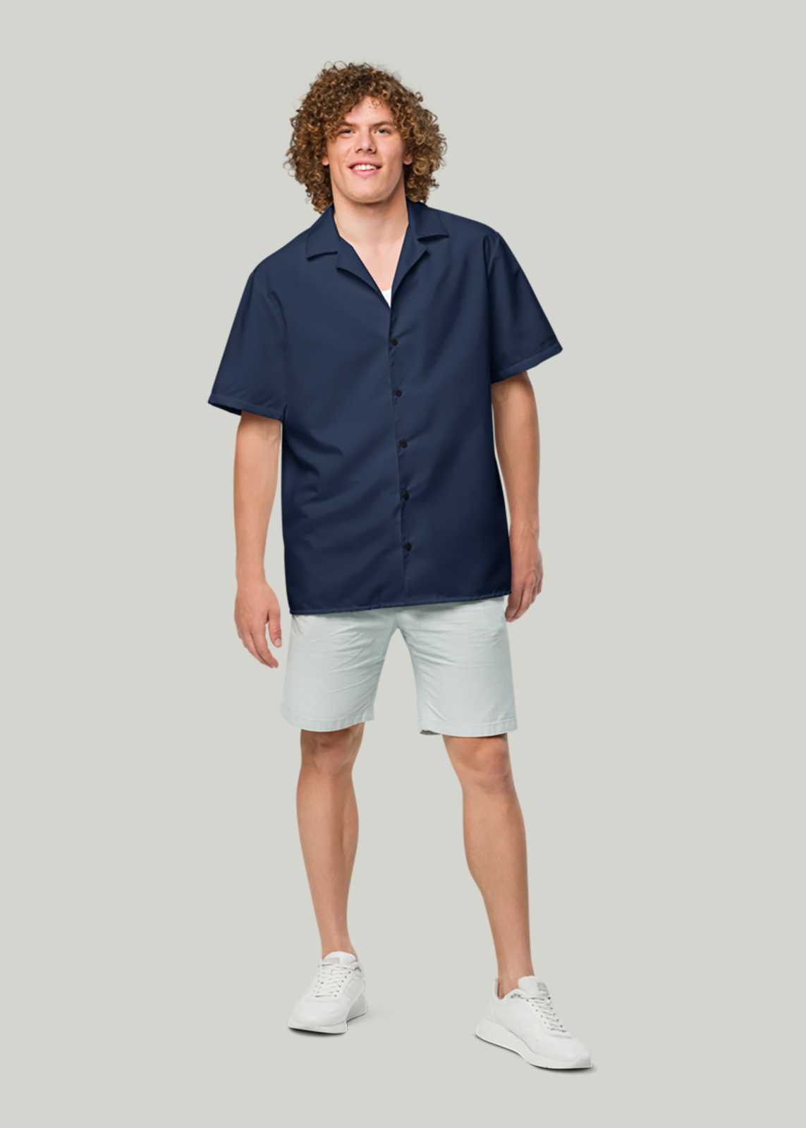 Navy Short Sleeve Summer Comfort Button-Down Shirt (Men's)