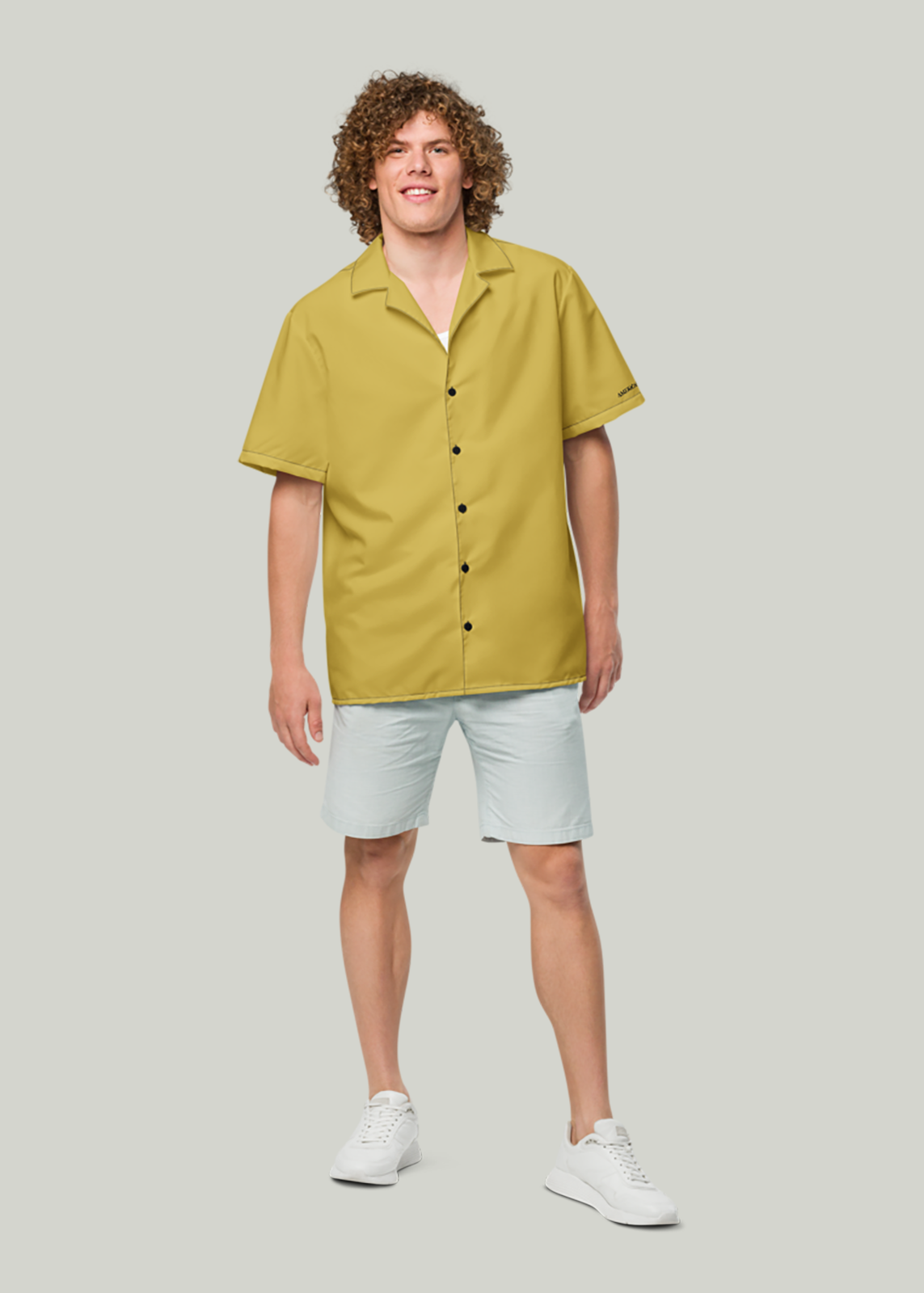 Old Gold Short Sleeve Summer Comfort Button-Down Shirt (Men's)