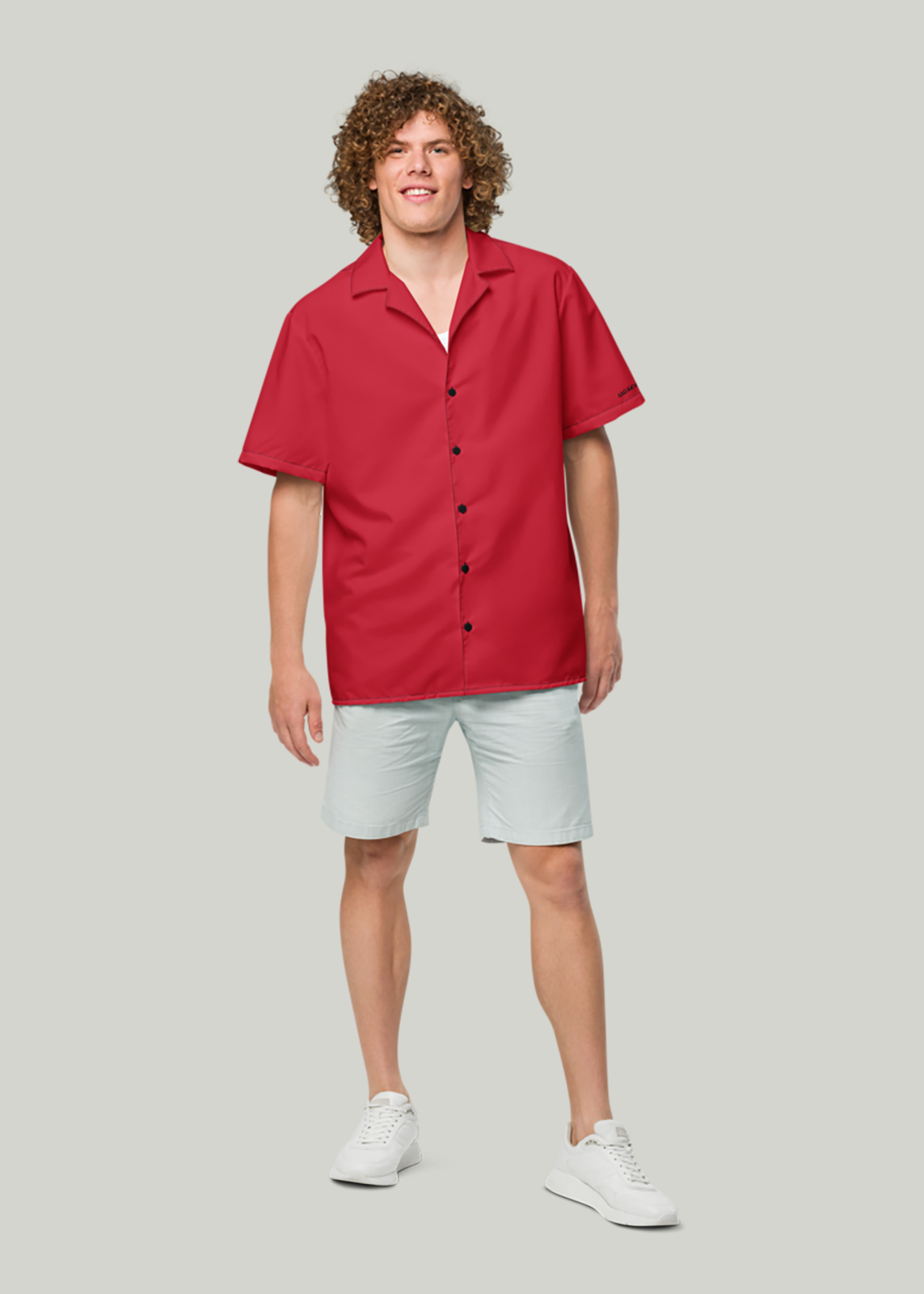 True Red Short Sleeve Summer Comfort Button-Down Shirt (Men's)