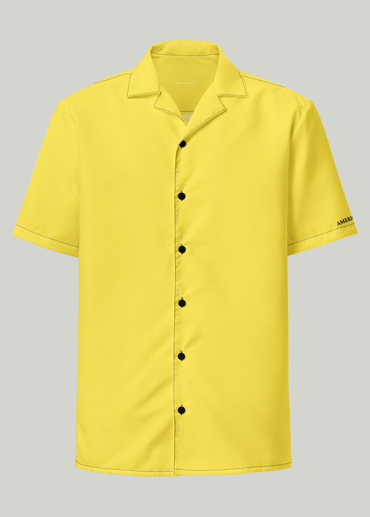 Daisy Yellow Short Sleeve Summer Comfort Button-Down Shirt (Men's)