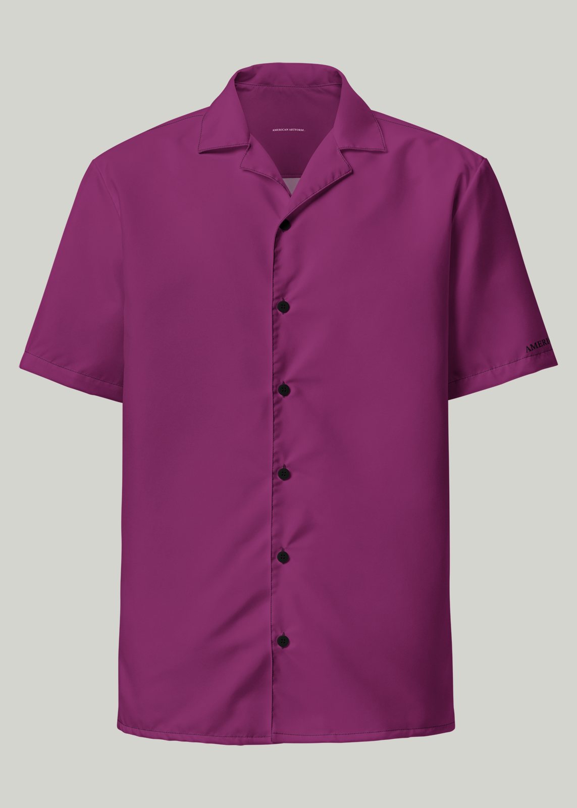 Eggplant Short Sleeve Summer Comfort Button-Down Shirt (Men's)