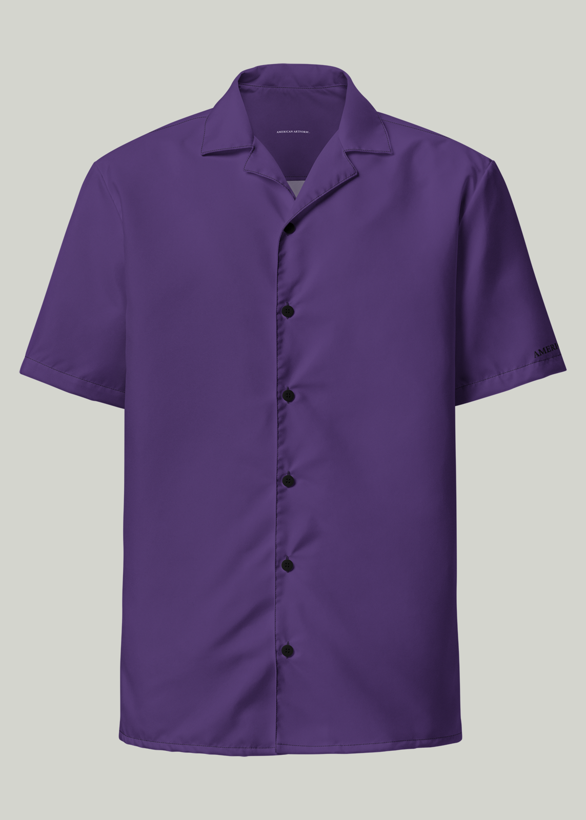 Purple Short Sleeve Summer Comfort Button-Down Shirt (Men's)