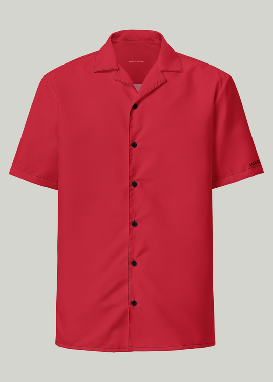 True Red Short Sleeve Summer Comfort Button-Down Shirt (Men's)