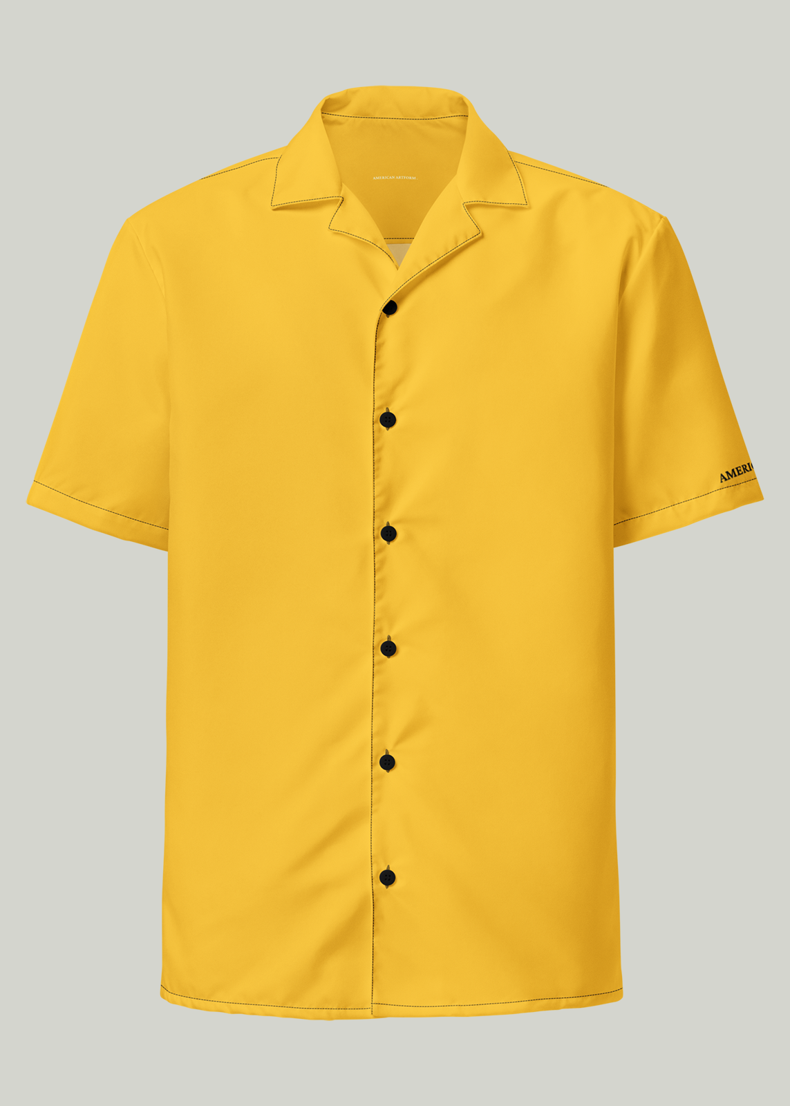 Yellow Short Sleeve Summer Comfort Button-Down Shirt (Men's)