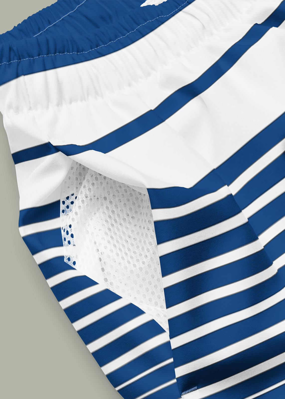 Third GEN Logo True Blue & White Striped Swim Trunks (Men's)