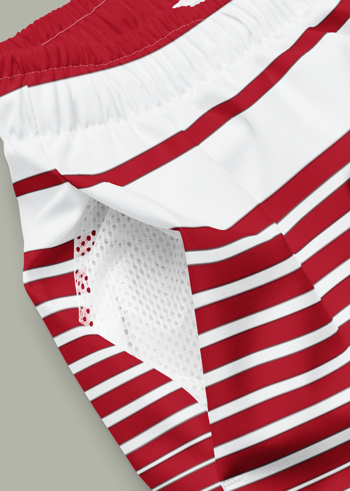 Third GEN Logo True Red & White Striped Swim Trunks (Men's)