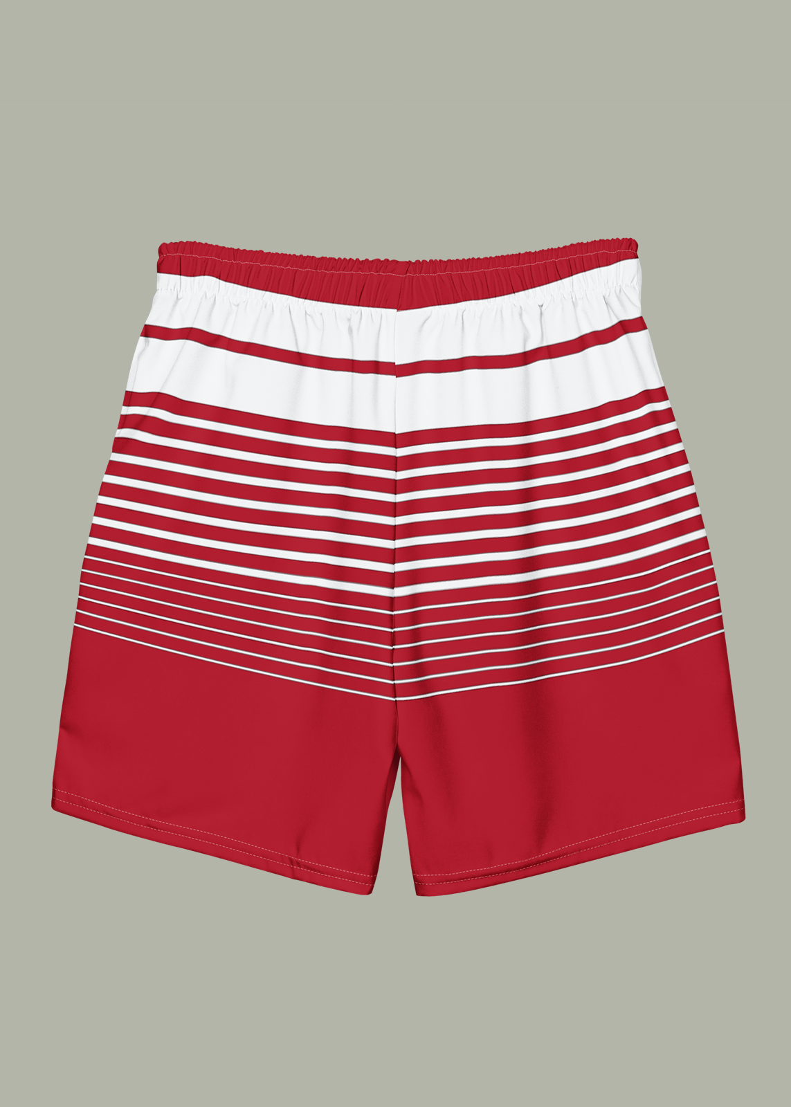 Third GEN Logo True Red & White Striped Swim Trunks (Men's)